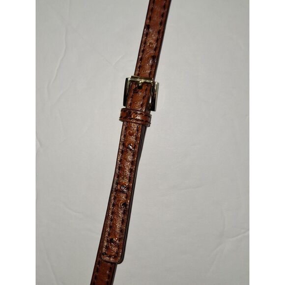A Dana Buchman Crossbody Purse Faux Ostrich Skin Corpcore Boho Preppie - Picture 4 of 11
